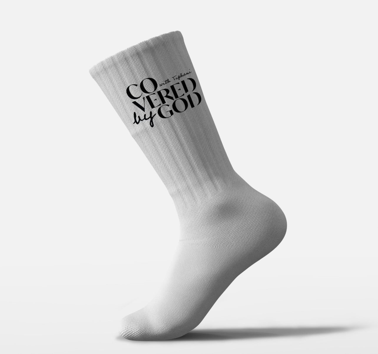 White Covered By God Socks