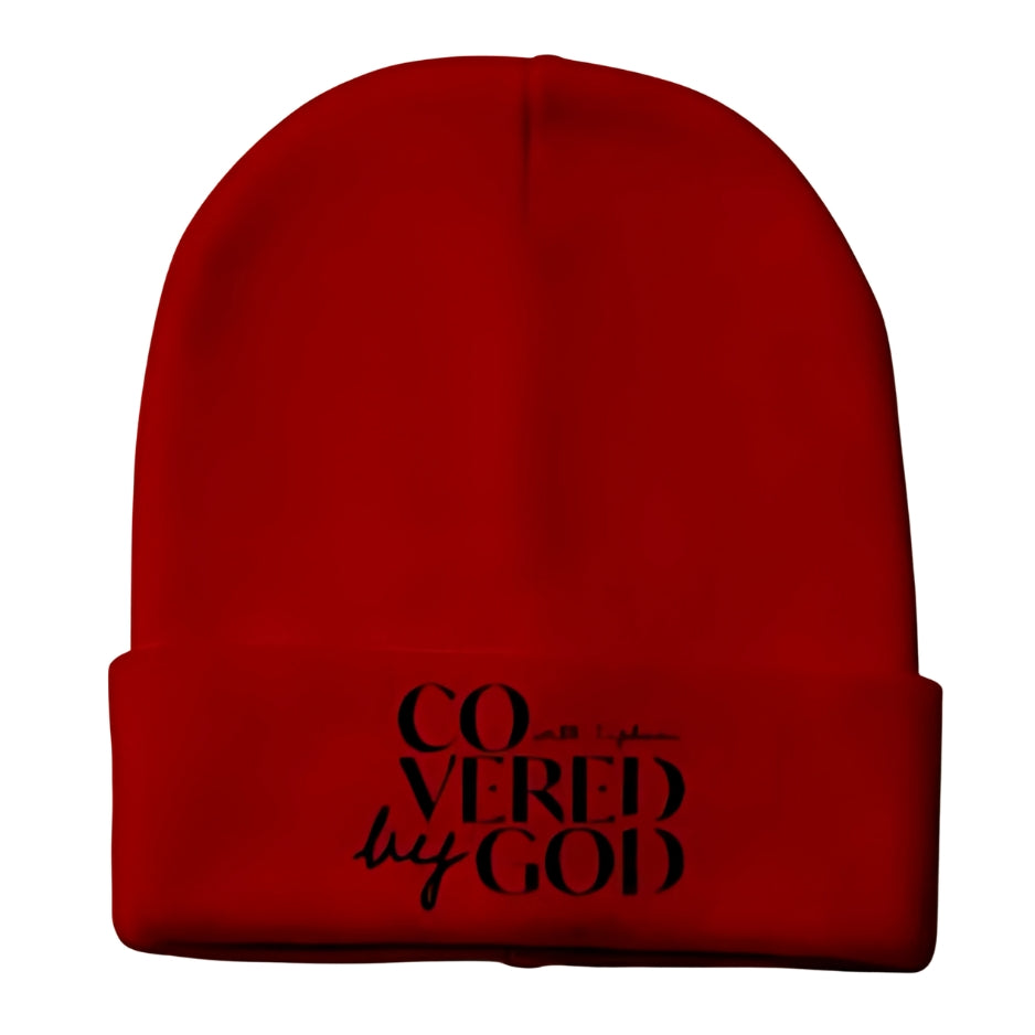Red Covered By God Beanie