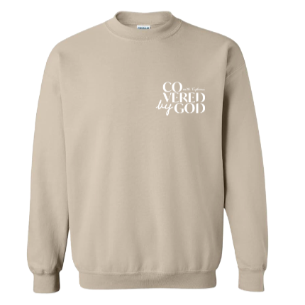 Tan 'Covered By God' Crewneck Sweatshirt