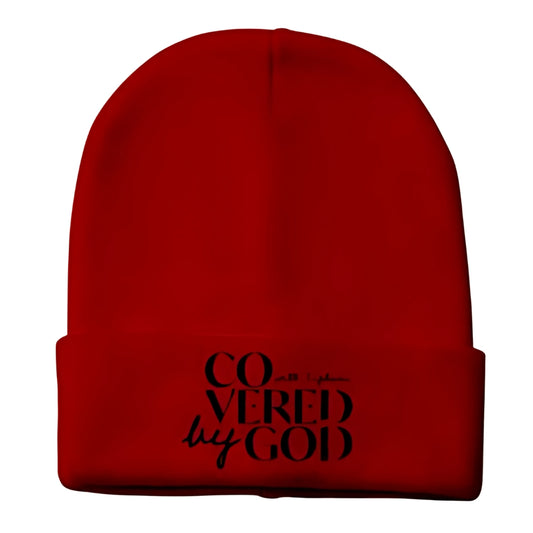 Red Covered By God Beanie